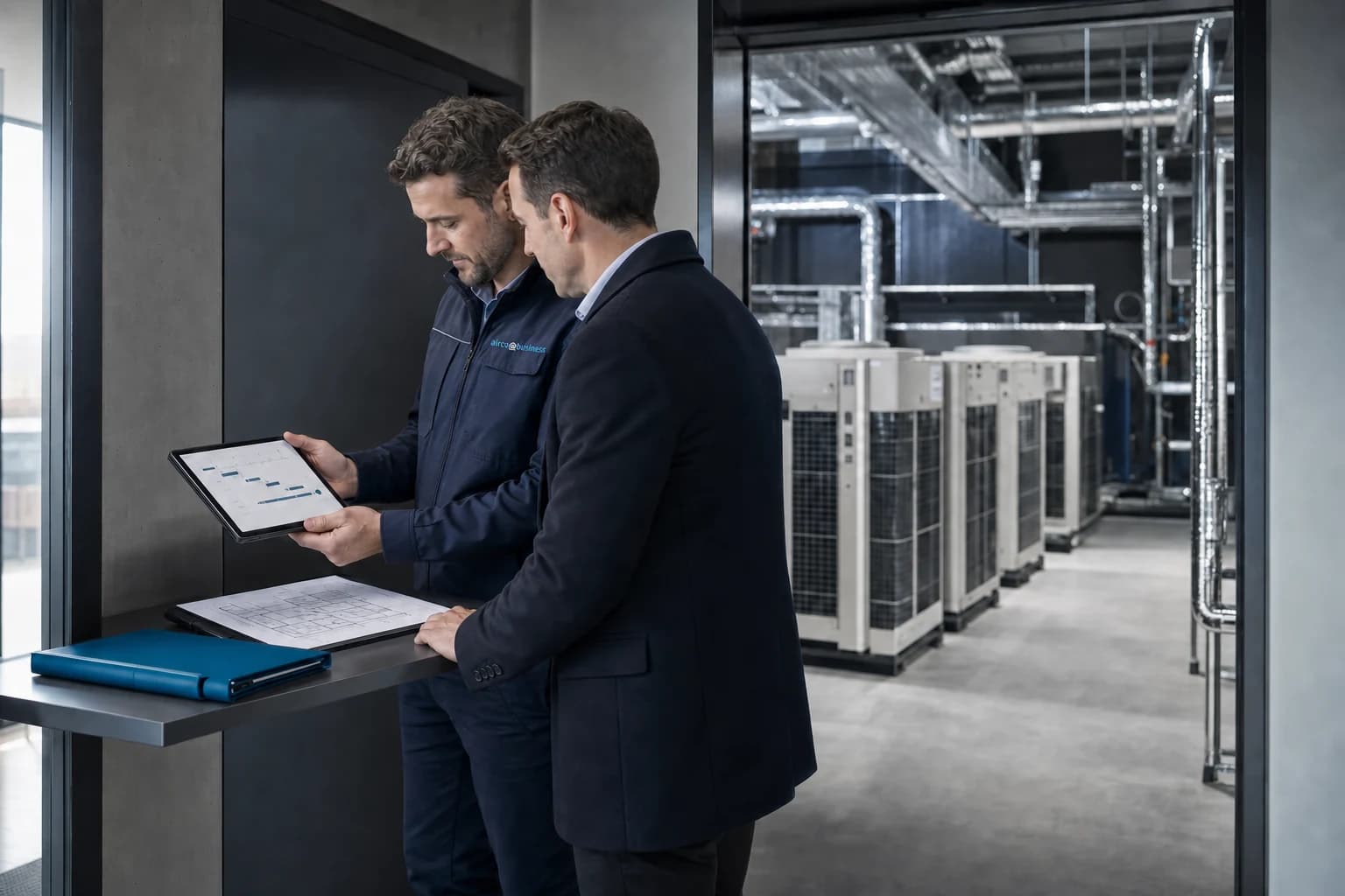 Facility manager en serviceadviseur plannen zakelijk airco-onderhoud