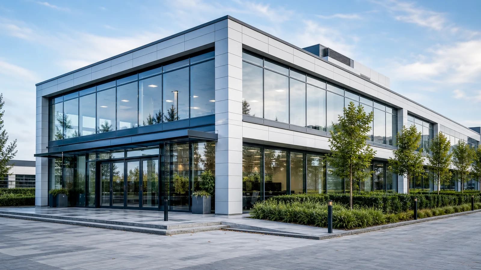 Modern zakelijk pand met een hoogwaardige klimaatinstallatie