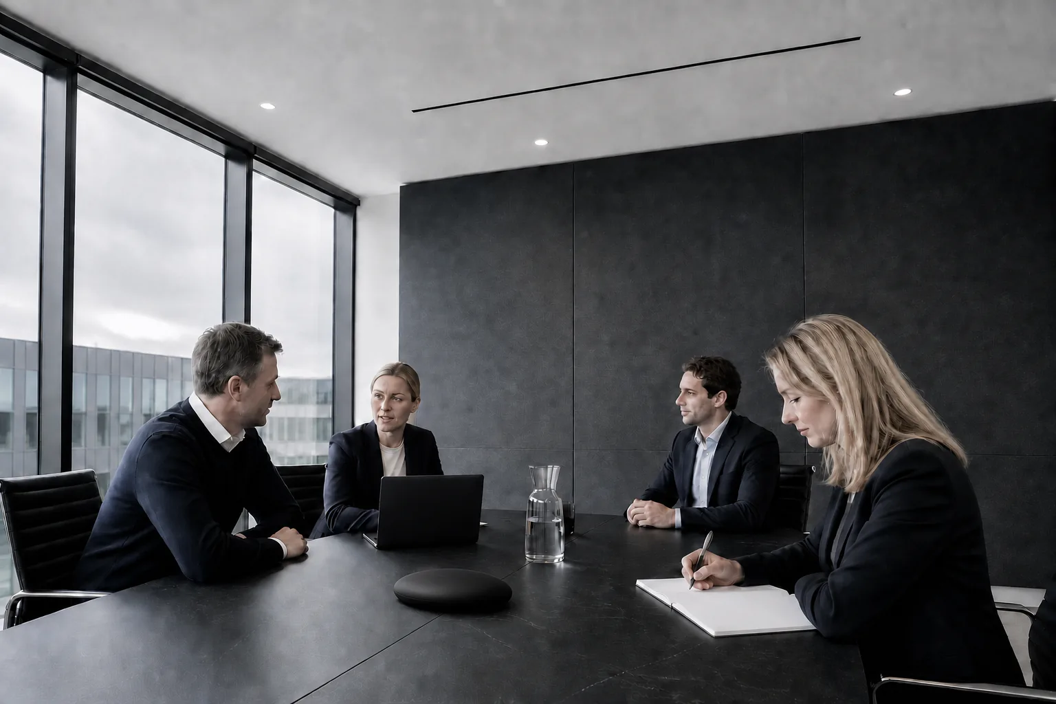 Stille vergaderruimte met een kanaalsysteem volledig uit het zicht